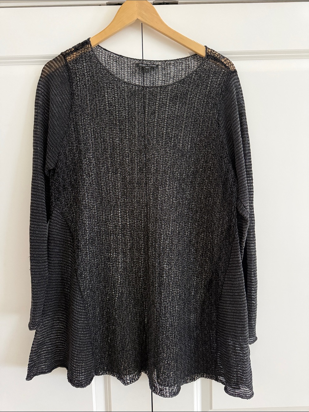 Eileen fisher open knit linen blend long sleeve